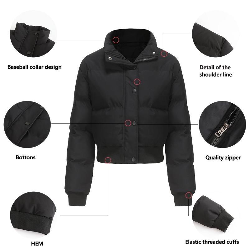 Women's short padded puffer jacket