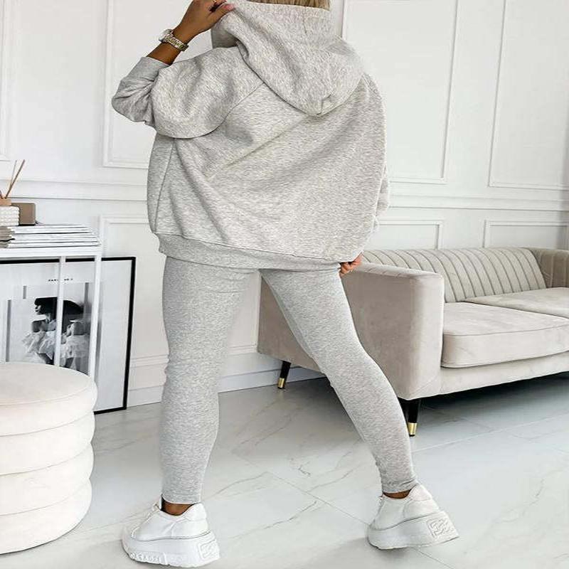Women's loose hooded sports outfit