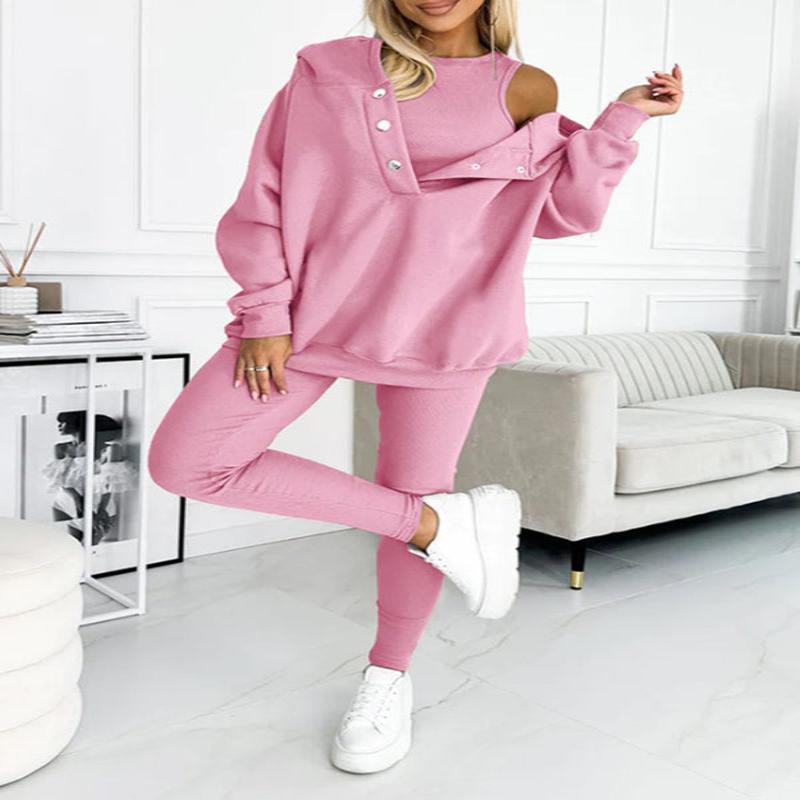 Women's loose hooded sports outfit
