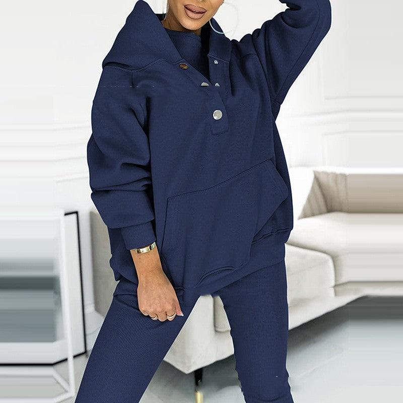 Women's loose hooded sports outfit