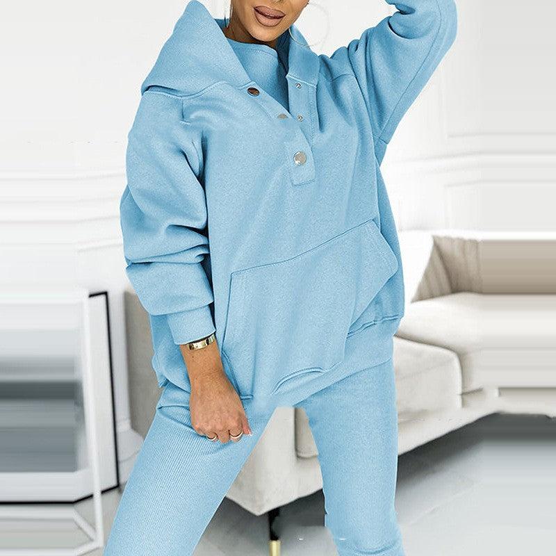 Women's loose hooded sports outfit
