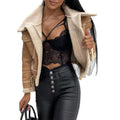 Women's faux leather motorcycle jacket