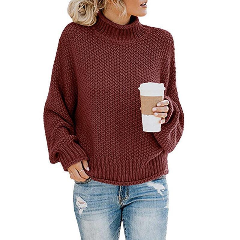 Women's warm turtleneck sweater