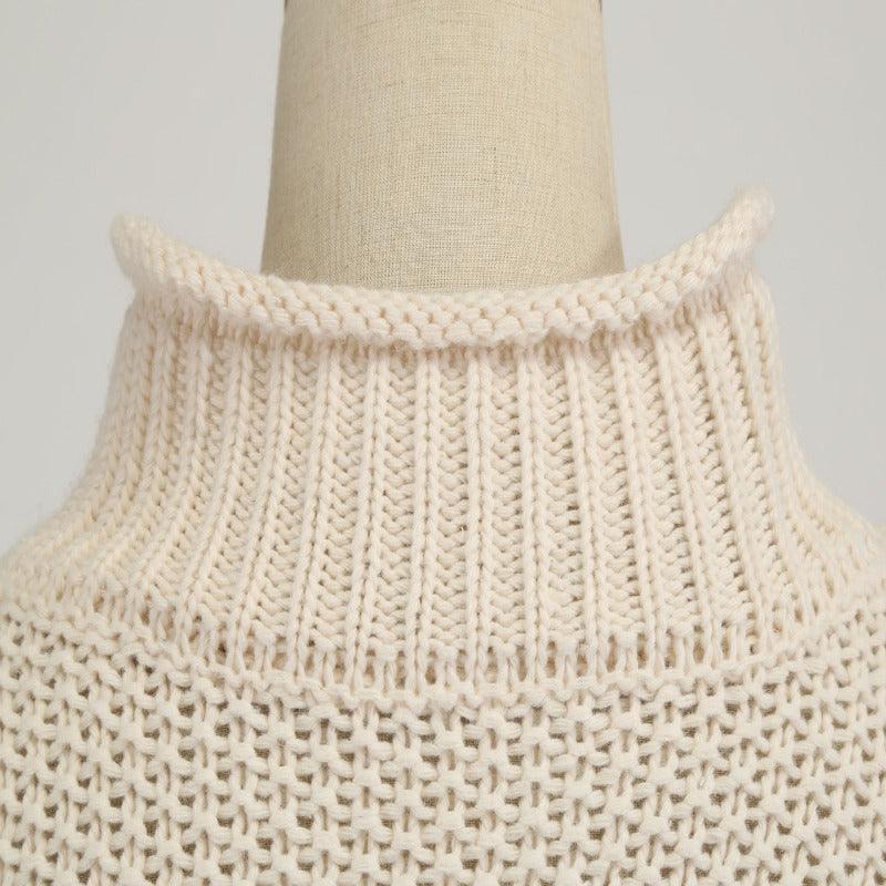 Women Thick Thread Turtleneck Knitted Pullover - Glooosy Store
