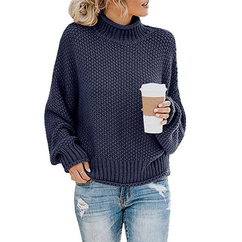 Women's warm turtleneck sweater