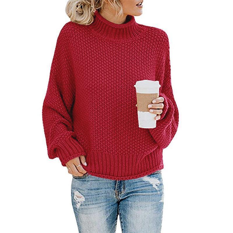 Women's warm turtleneck sweater
