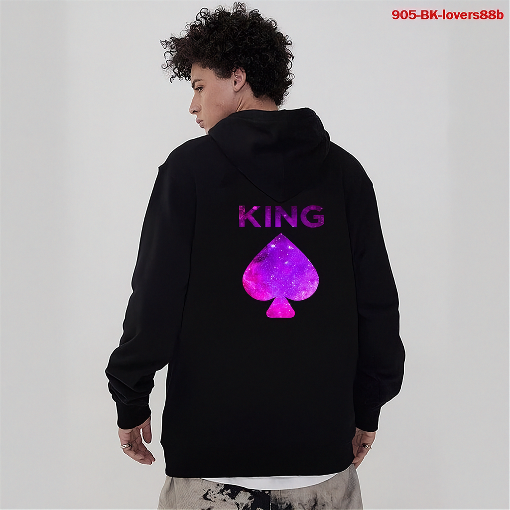 King & Queen Matching Couple Hoodie Set – Men's and Women's Romantic Partner Sweatshirts